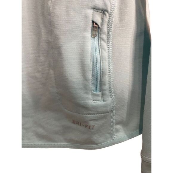 Nike Dri Fit Green-Blue Running Shirt with Thumbholes - Picture 2 of 9